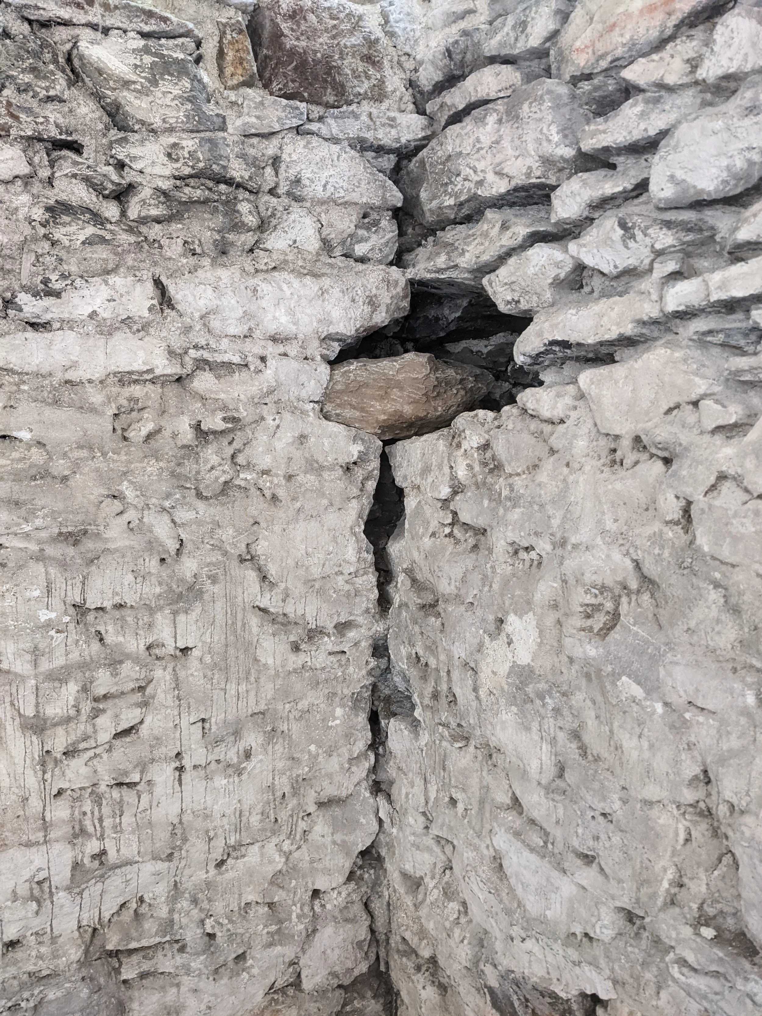 Another cementitious repair removed.