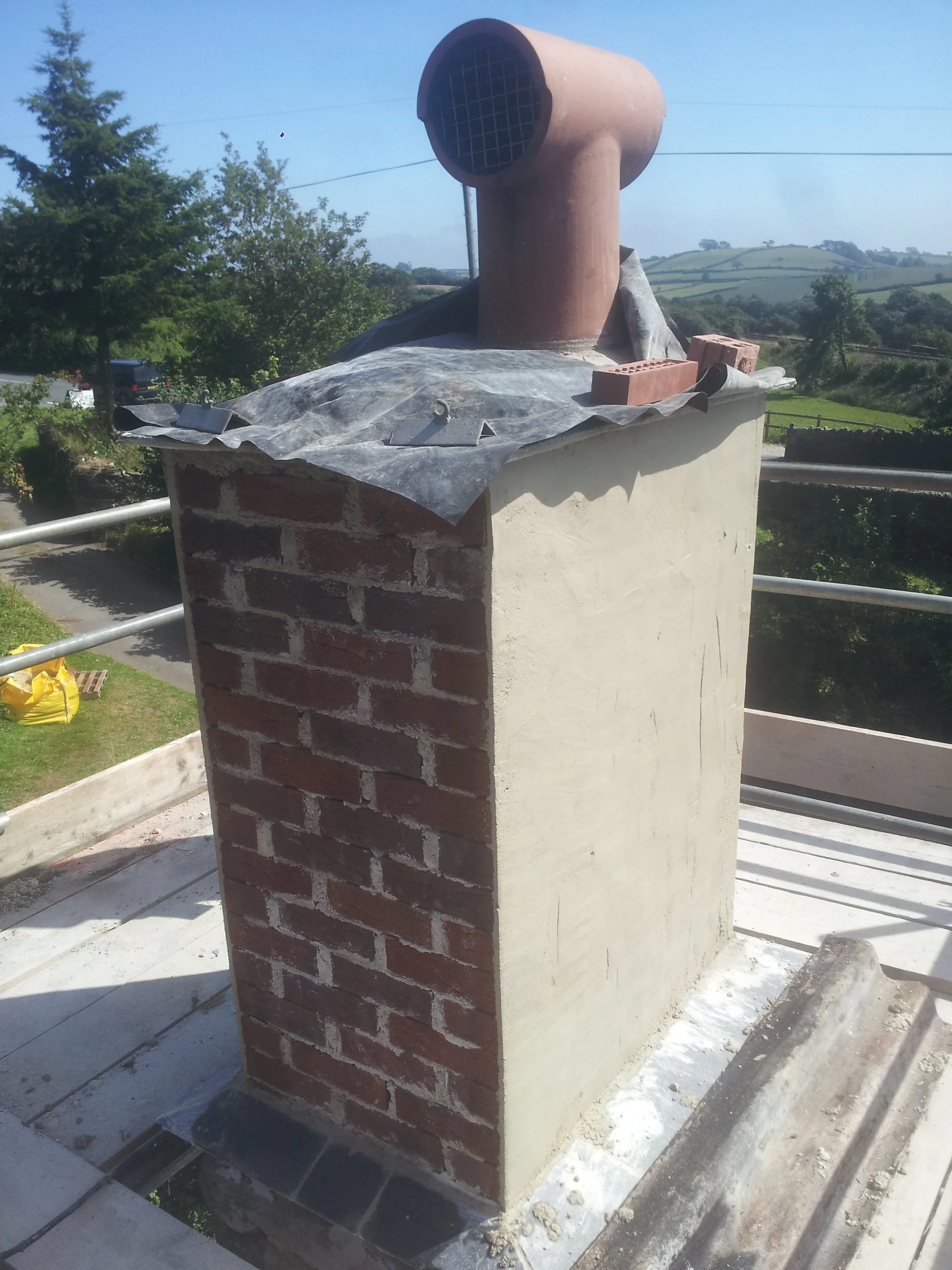 Lime render base coat.