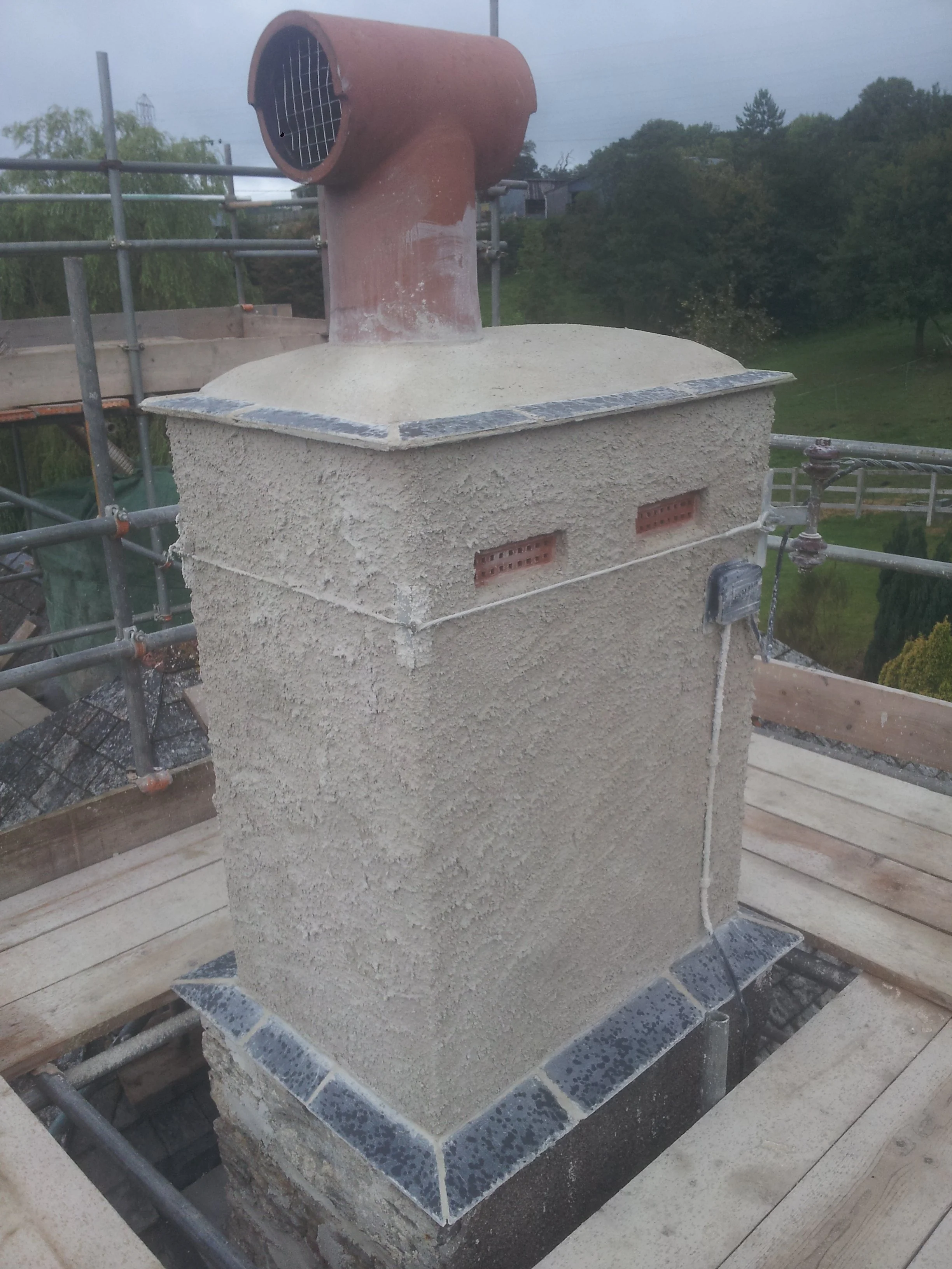 Lime render harl coat.