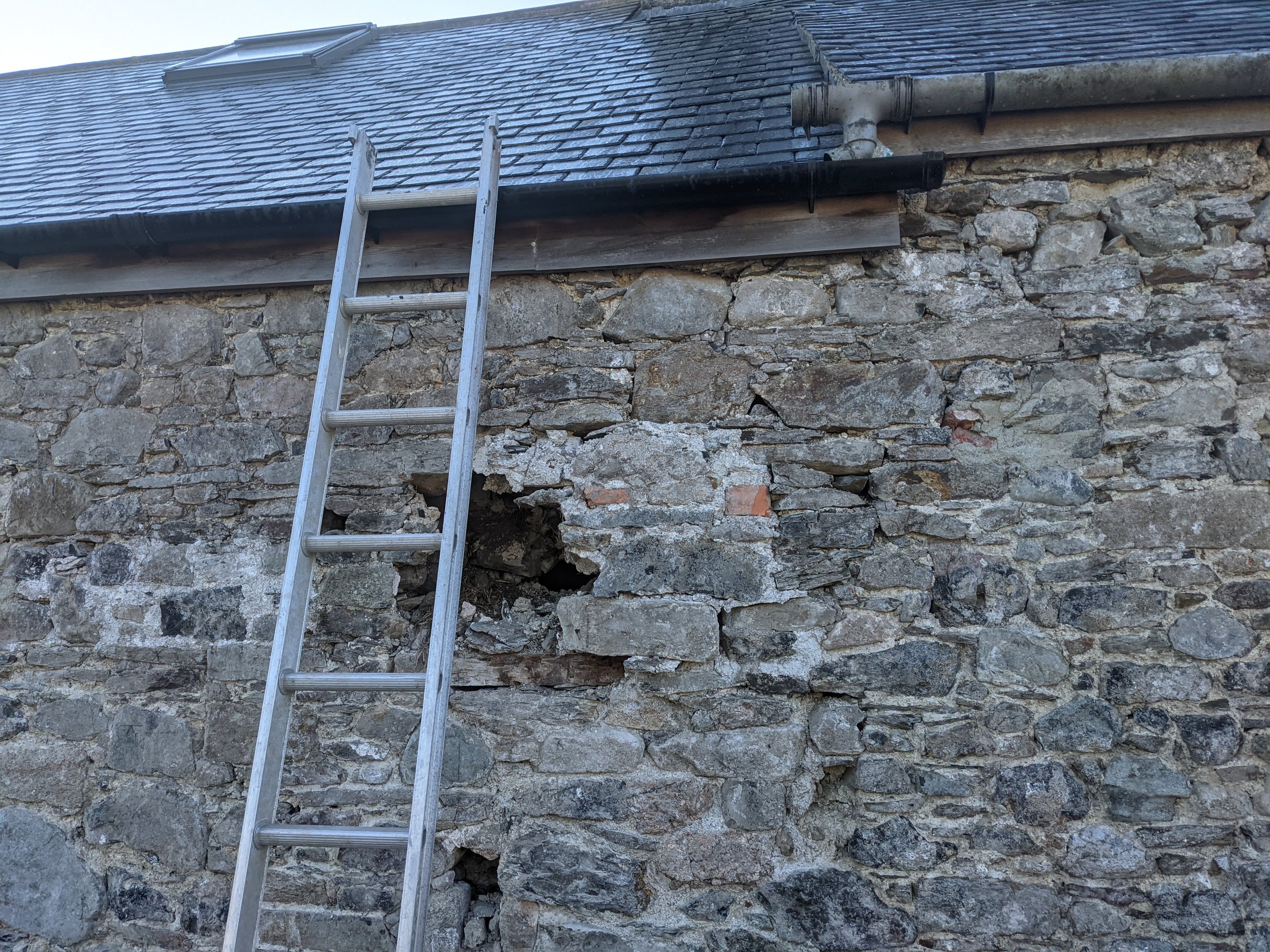 Opening the wall for French doors