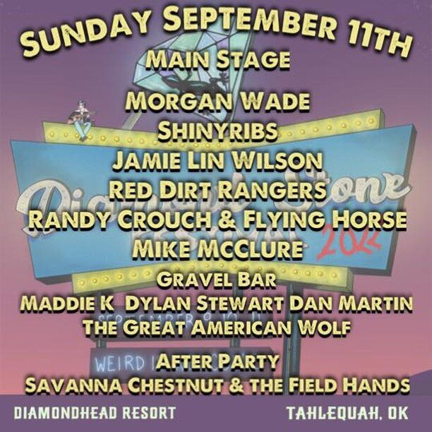 Only a few more weeks until Diamond Stone. You do not want to miss this! #explorecherokeeok #travelok #greencountry #illinoisriver #thisisoklahoma #diamondstone #music #live #festival