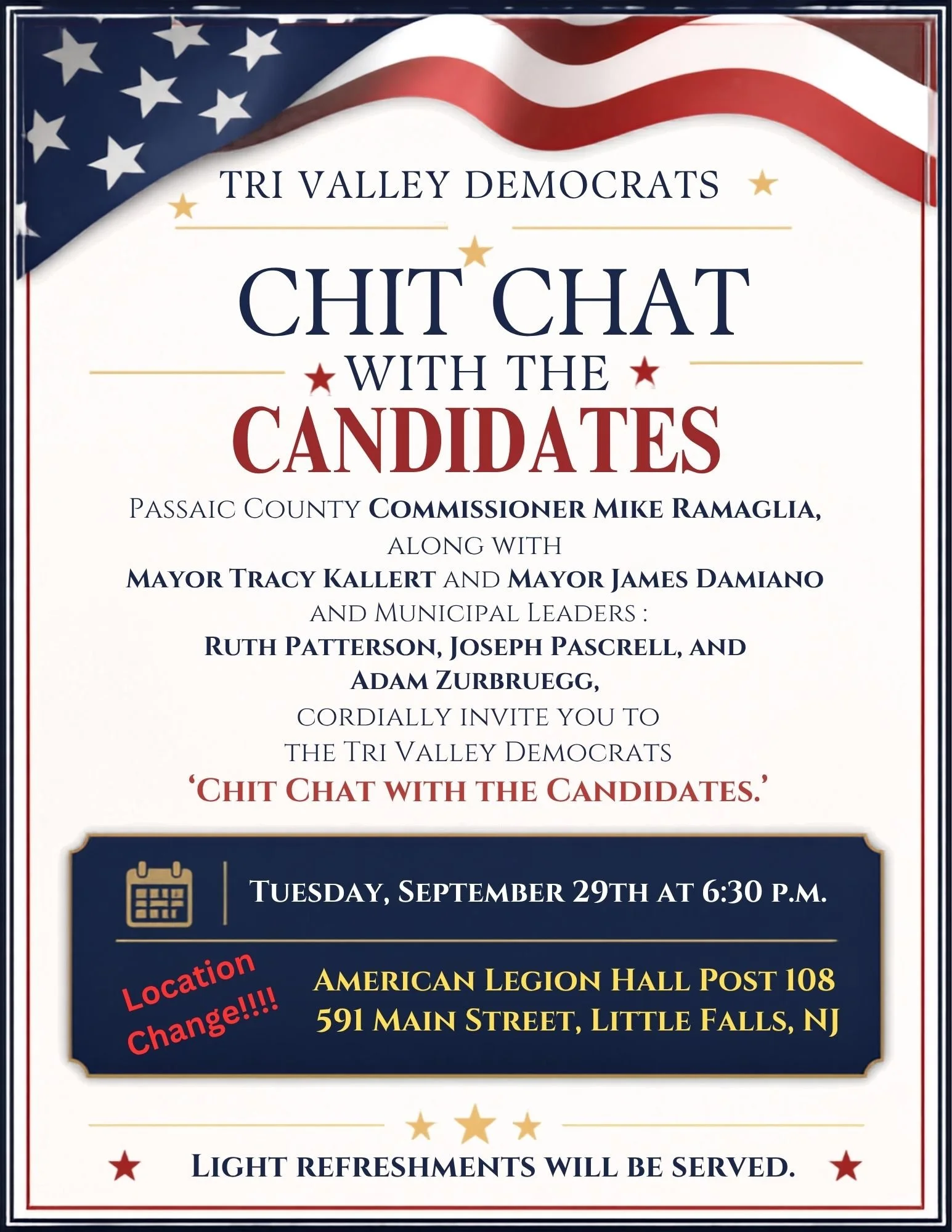Passaic Valley Tri-Town Democratic Candidate Meet &amp; Greet
