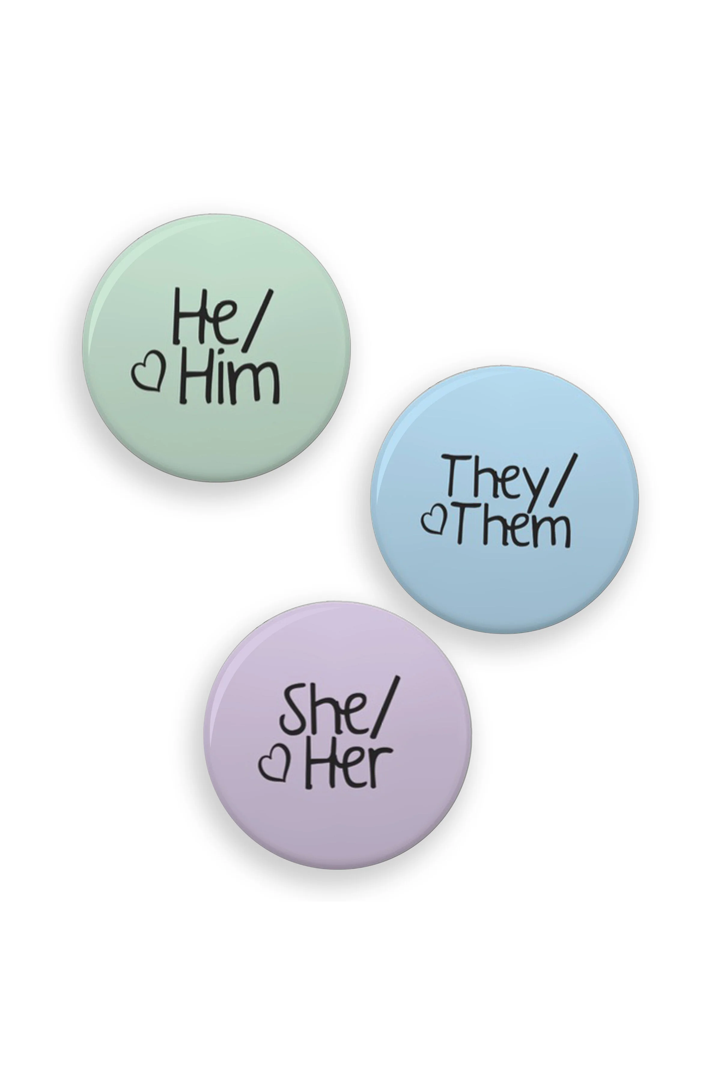 Pronoun Pins (1" round) — Skipping Stone