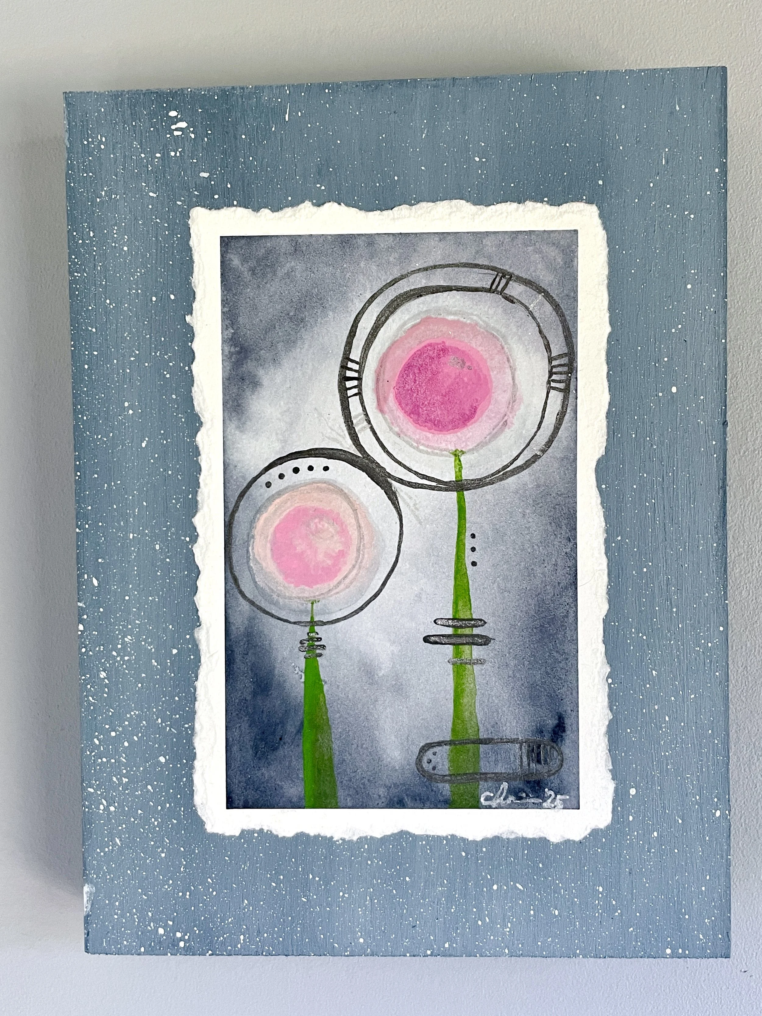 'How Flowers Breathe in Space' - 2025
6" x 8"
watercolor, ink, acrylic, cradled wood panel
