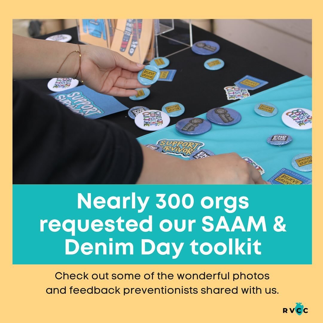 Thank you to everyone who ordered our SAAM &amp; Denim Day tabling toolkit! We loved seeing all the fun and creative ways you utilized the materials and the impact they made in your communities 💙.
.
.
.
.
#denimday #saam #saapm #saam2024 #consent #c