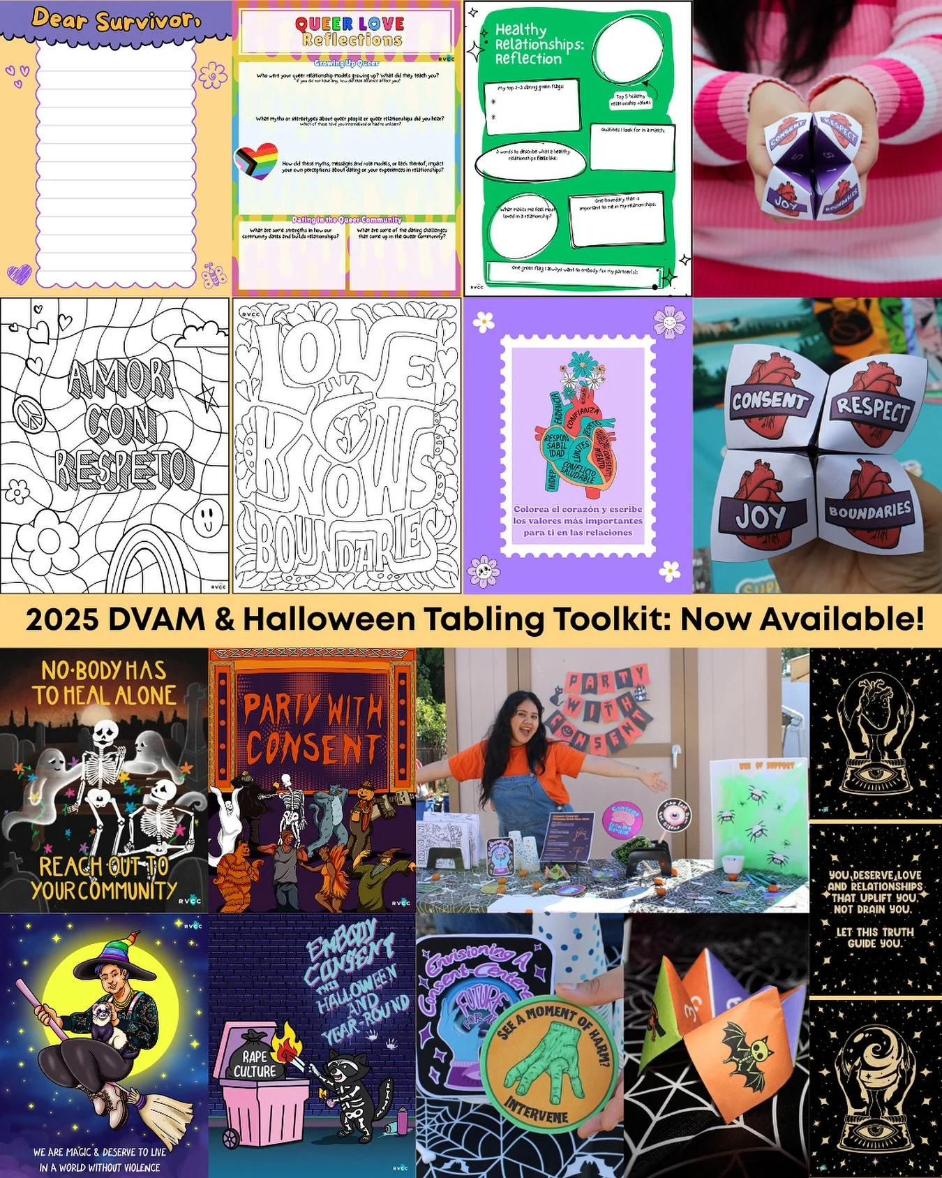 NEW RELEASE 🤩Looking for fun and creative outreach materials for DVAM &amp; Halloween? Check out our free 2025 tabling toolkit! Request link is in our bio. So cool to see the nearly 400 orgs who have already requested it so far. We love being able t
