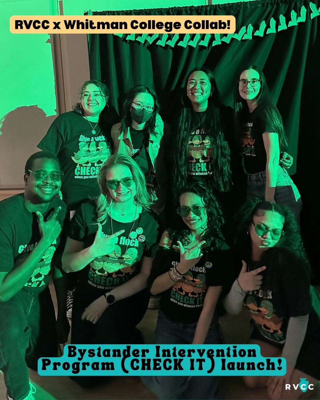 We had so much fun working with students and staff at Whitman College to launch CHECK IT (their new sexual violence bystander intervention program) on their campus! We spent 5 months collaborating to train student leaders and peer educators, to desig