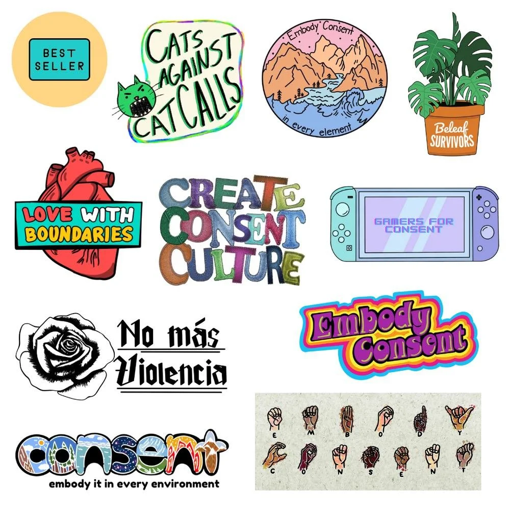 Outreach Promotional Sticker Examples Sexual Violence Prevention Resource Shop — RVCC: Recognize Violence ...
