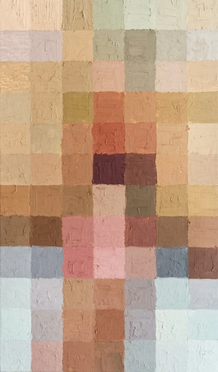 "Holed I" (2018). Oil and encaustic on panel, 60 x 35 cm