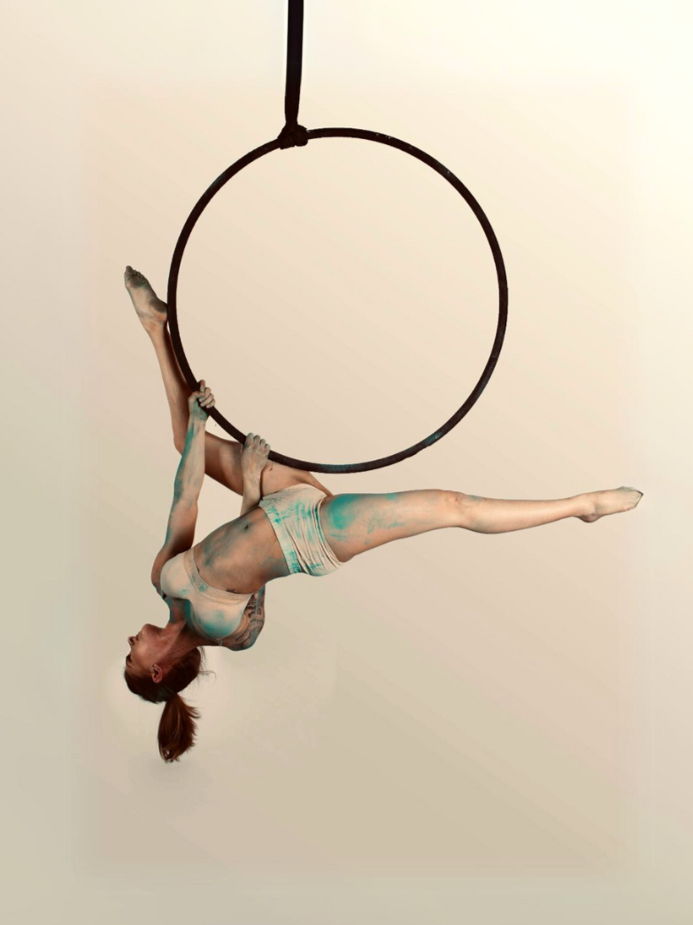 Aerial artist on a hoop or lyra