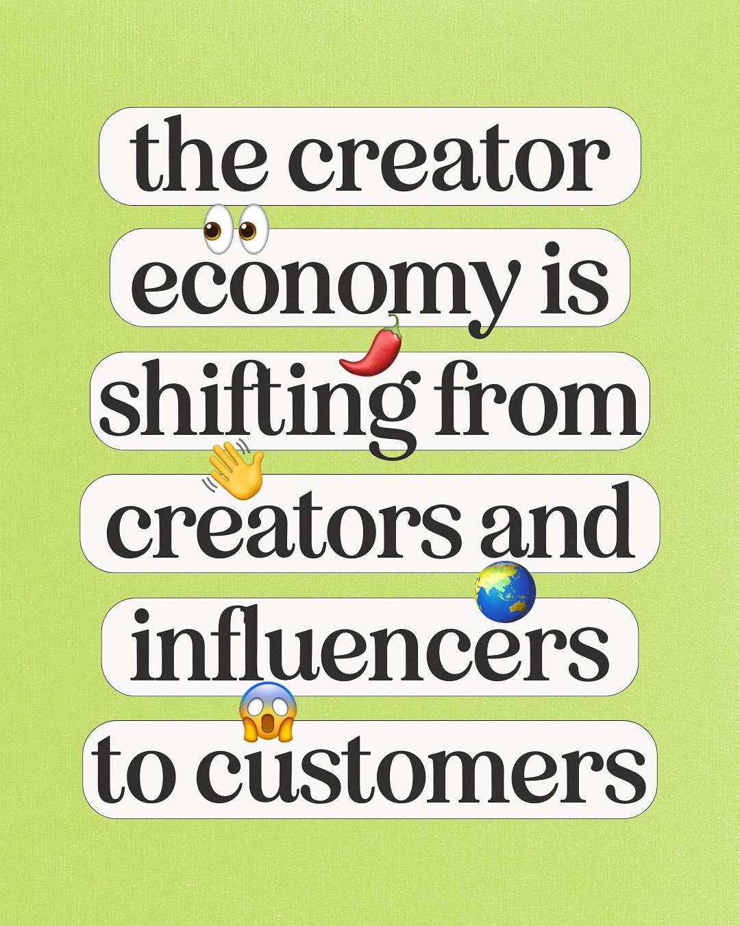 i&rsquo;ve said it once and i&rsquo;ll say it again, customers are the new creators 👀💫🧠💭

why pay strangers to talk to audiences who don&rsquo;t trust them, and ignore the people who actually move the needle?

👋 @wearesocialtip get it: helping b
