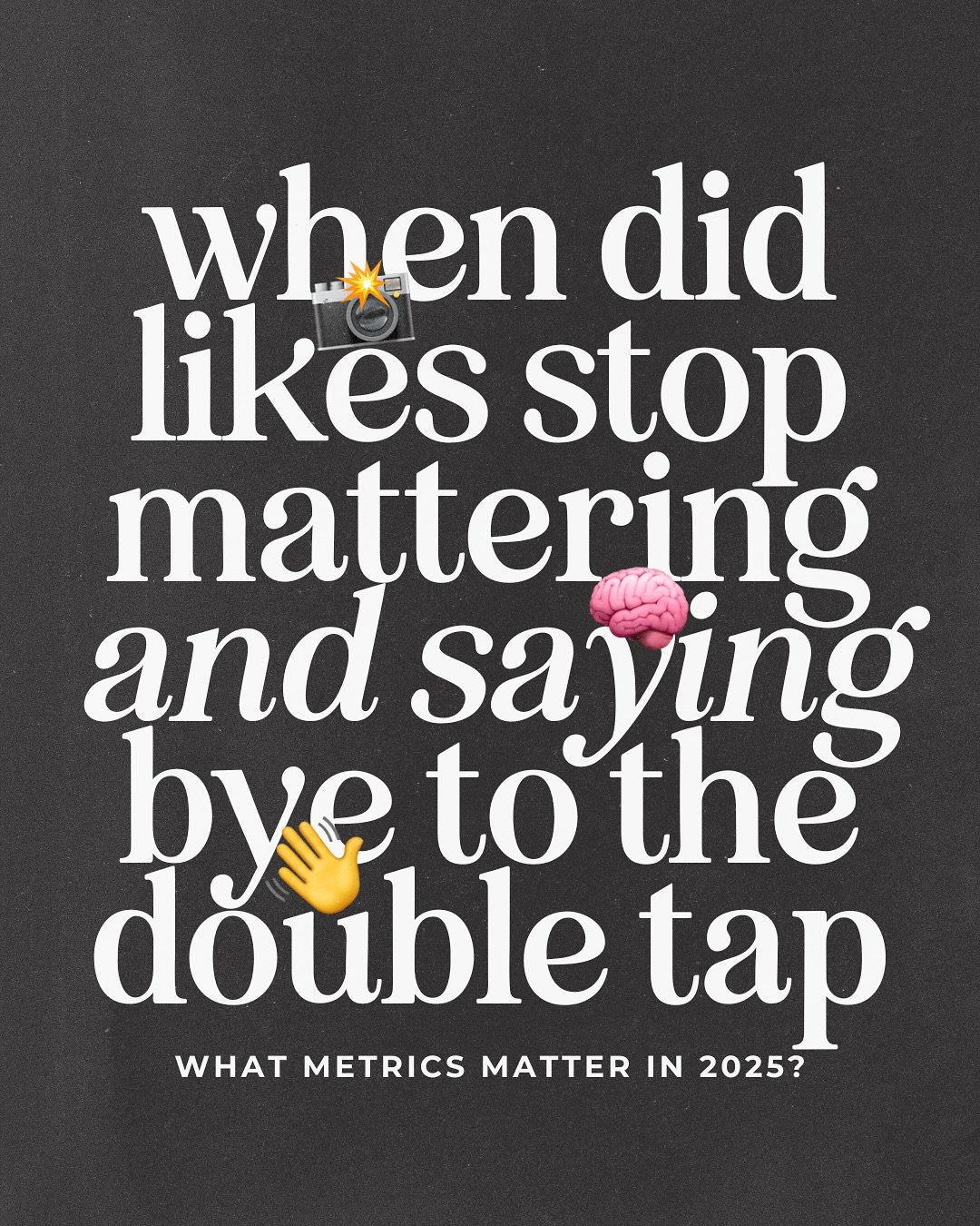 remember when likes meant something? 👀💫🧠🎙️

a heart on your post was genuine interest, and a follow meant someone wanted to see more from you. 

but on 2025&rsquo;s internet, it seems everything else matters more: dwell time, sends per reach, sav