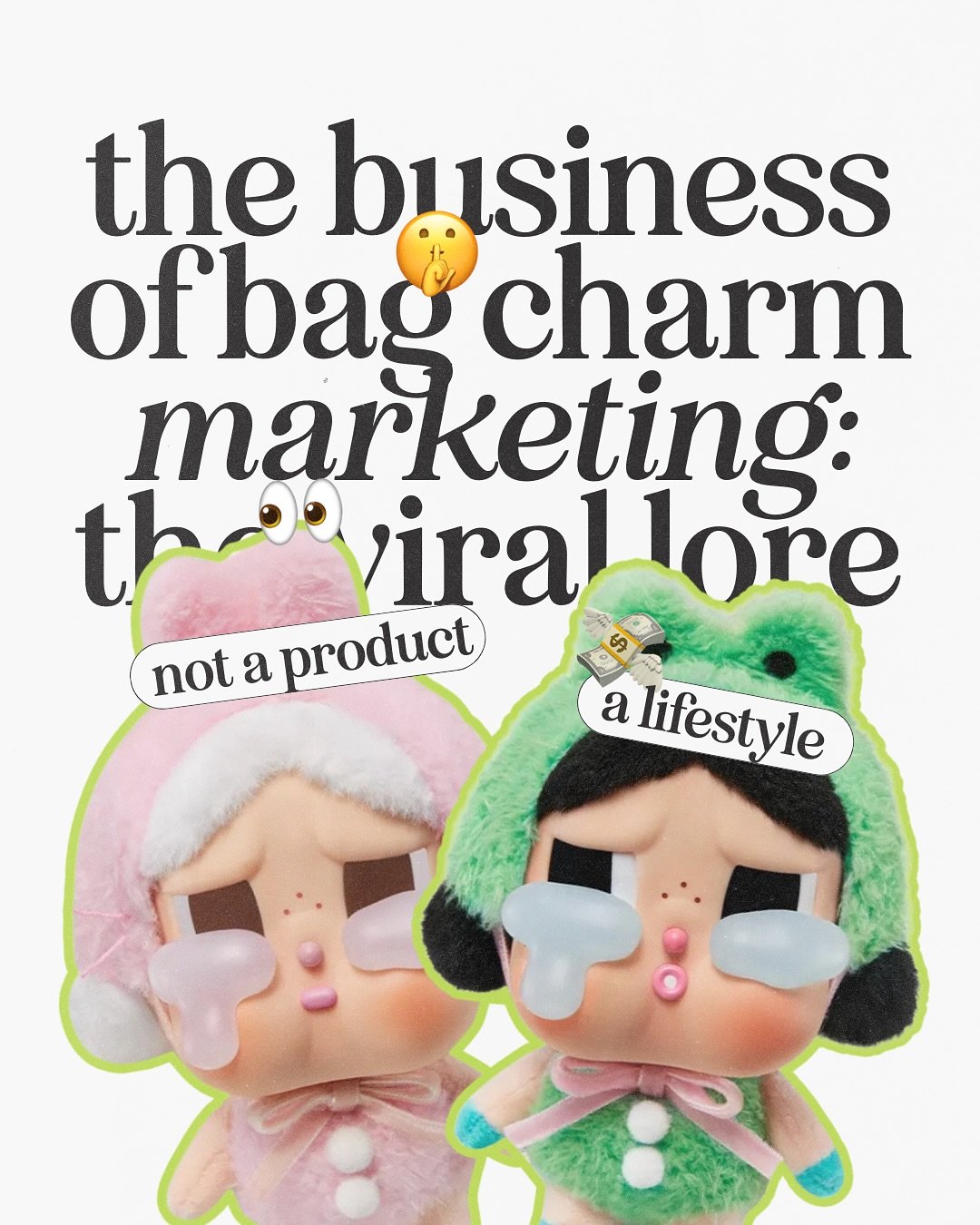 something&rsquo;s fundamentally changed in how we relate to products 👀 

we&rsquo;re no longer just buying functionality, we&rsquo;re buying into identities, communities, ways of life.

take bag charms as an example of this shift in action: what sta