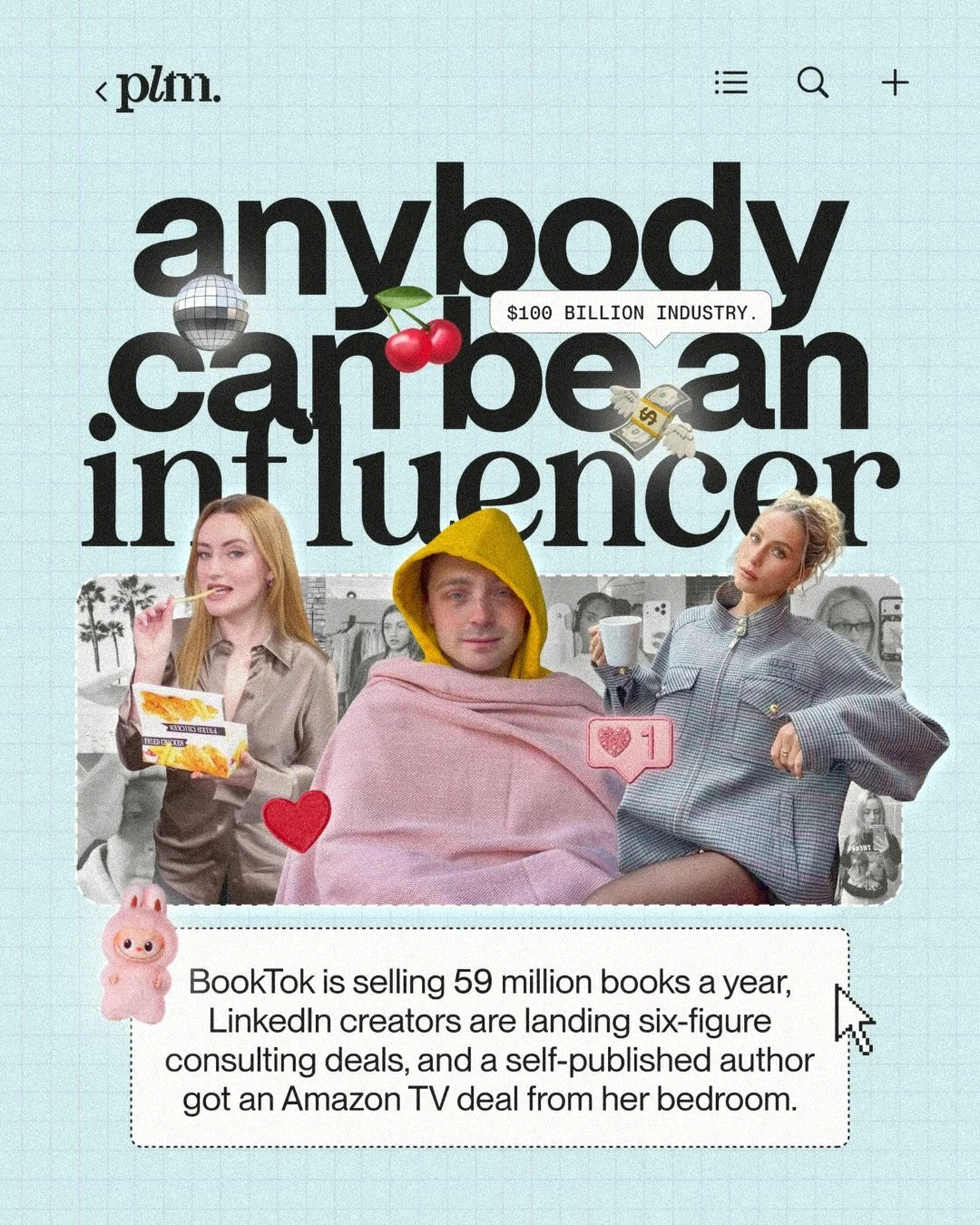 anybody can be an influencer now, and I mean anybody 👀✨💰

booktok creators are selling 59 million books a year, LinkedIn professionals are landing six-figure deals from posts alone and a self-published author got an amazon TV deal from her bedroom.