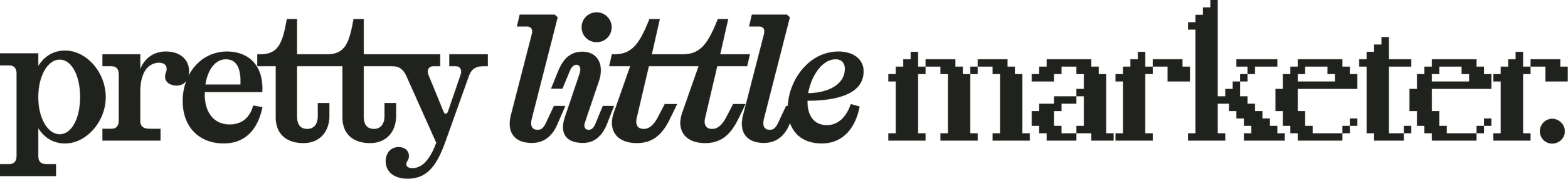 Text illustration: "pretty little marketer" in black cursive font