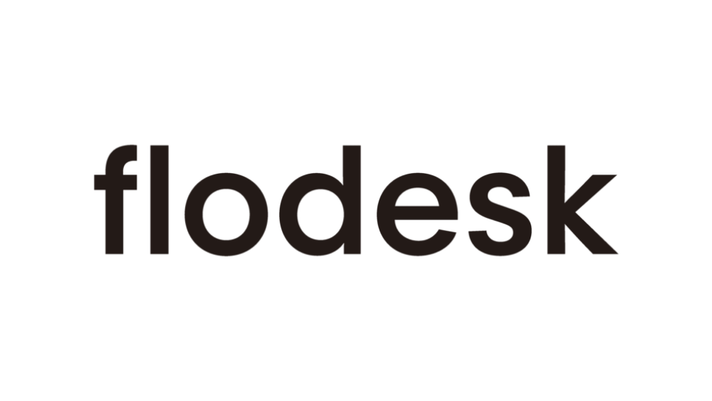 Logo for Flodesk, an email marketing platform, in black text on a white background.