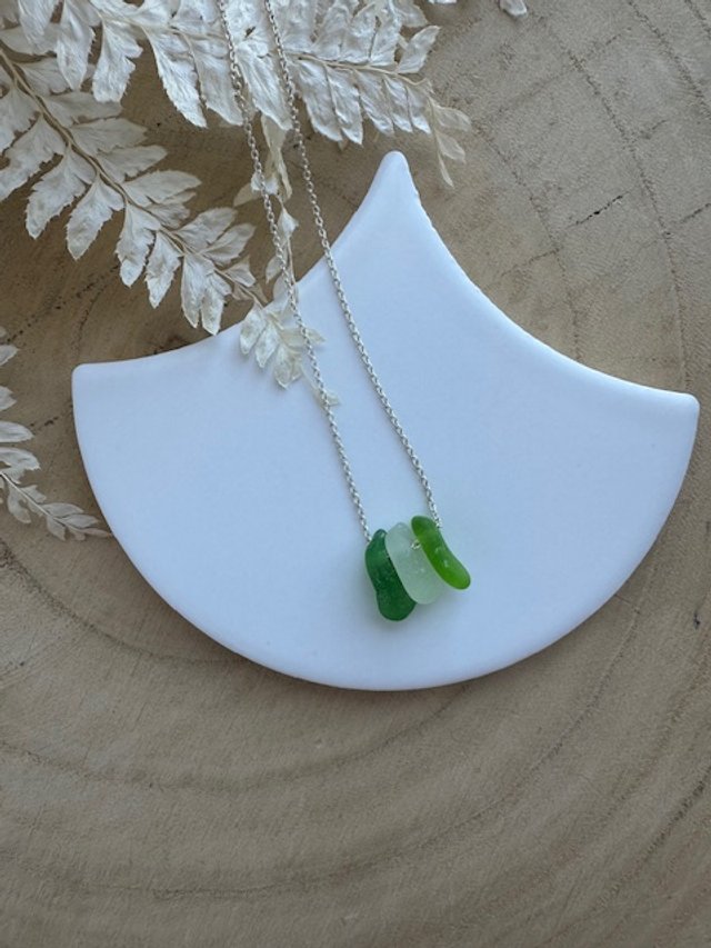Sea glass stack necklace