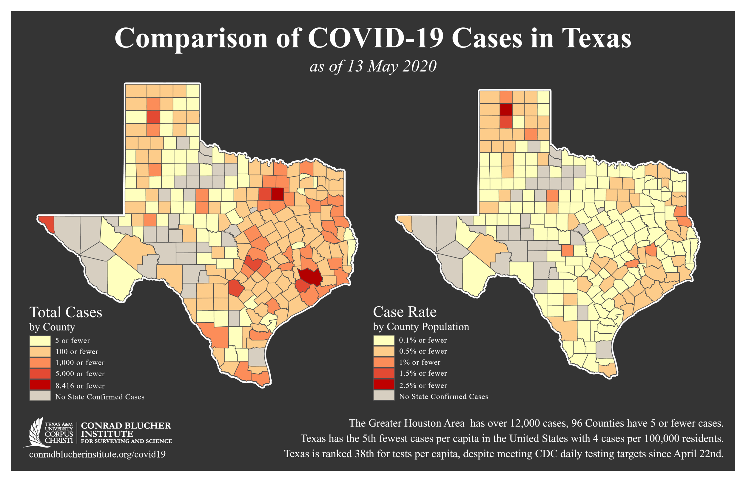 TAMU-CC Conrad Blucher Institute Maps COVID-19 Spread