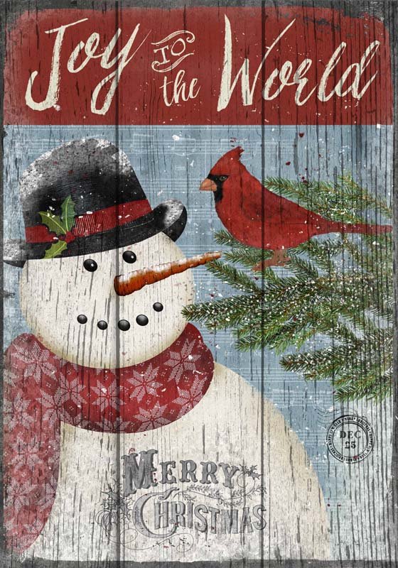 Cardinal Snowman