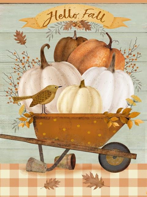 Hello Fall Wheelbarrow