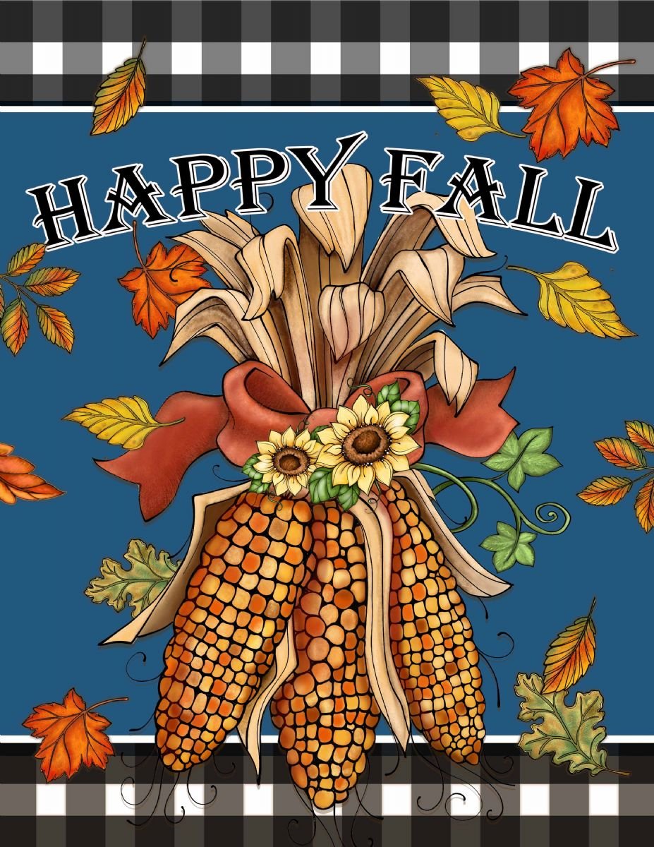 Happy Fall Corn Blue