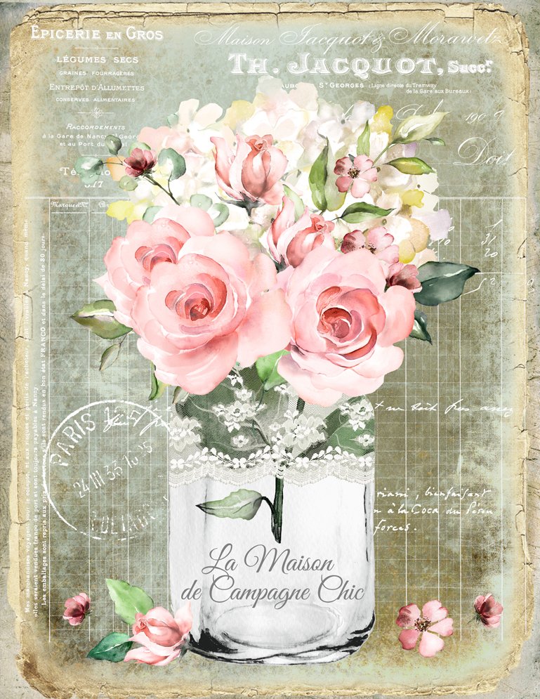 Spring French Flower jar