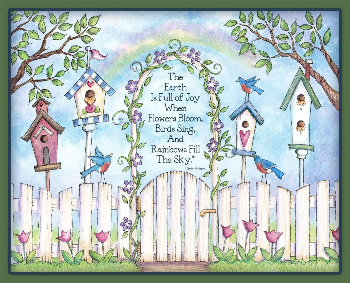 Birdhouses and Rainbow