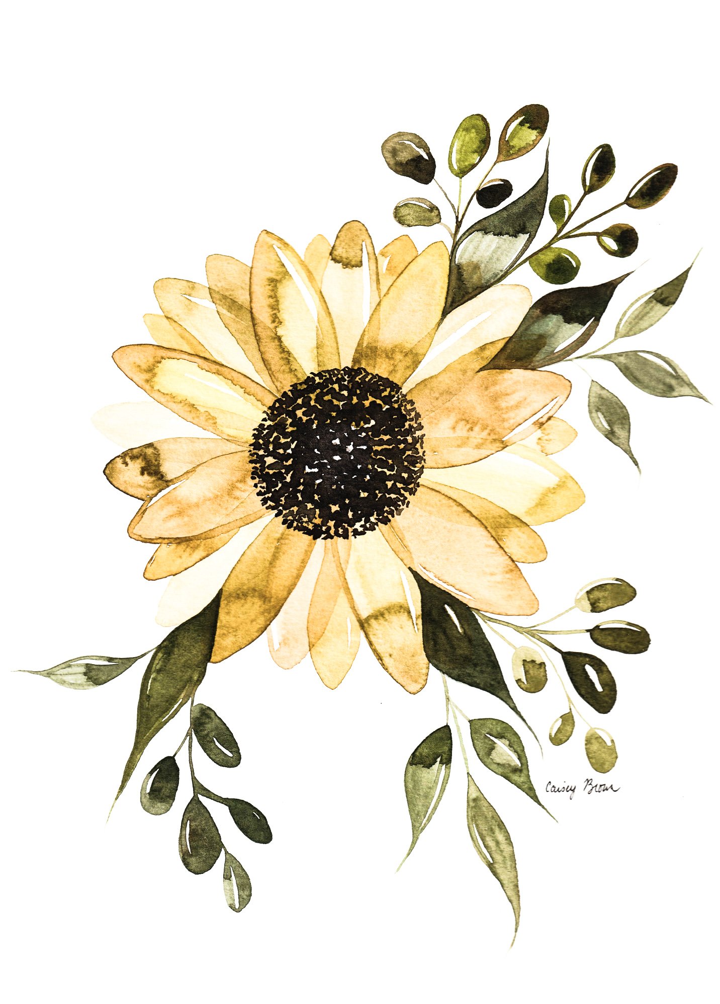 Watercolor Sunflower