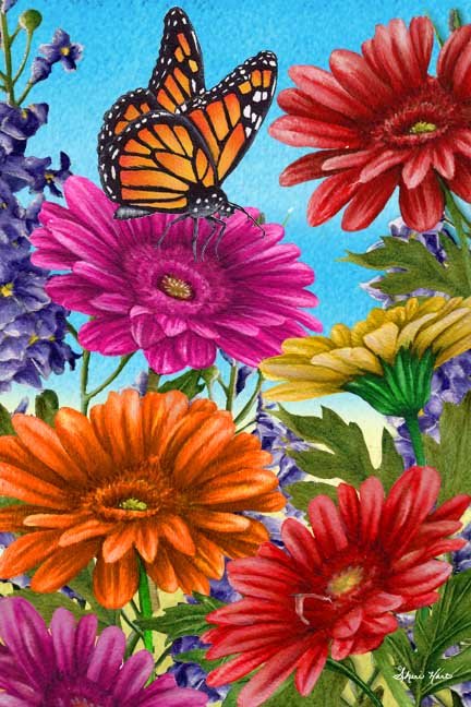 Monarch with Flowers