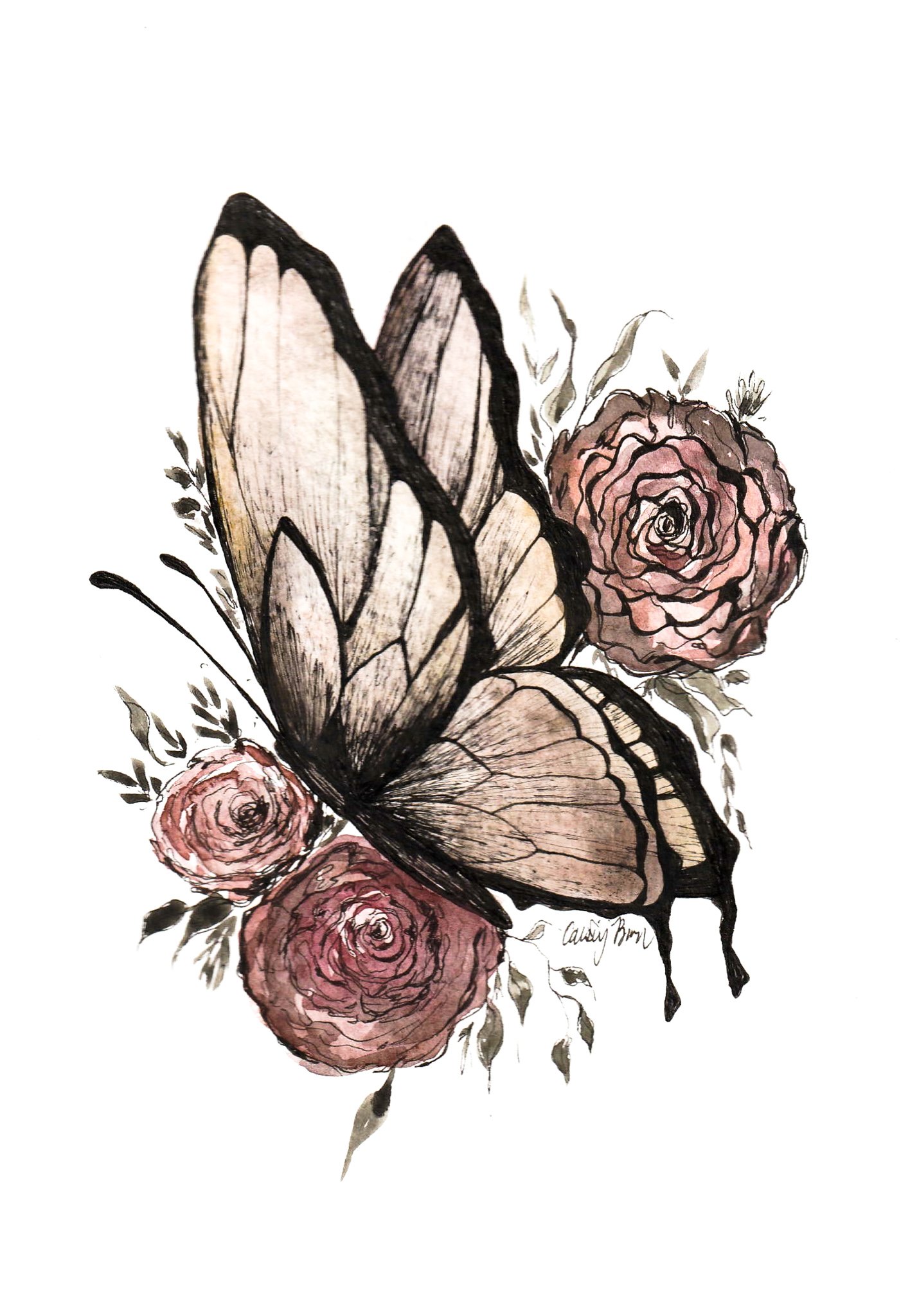 Butterfly in Roses