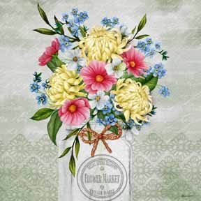 Country French Bouquet Jar
