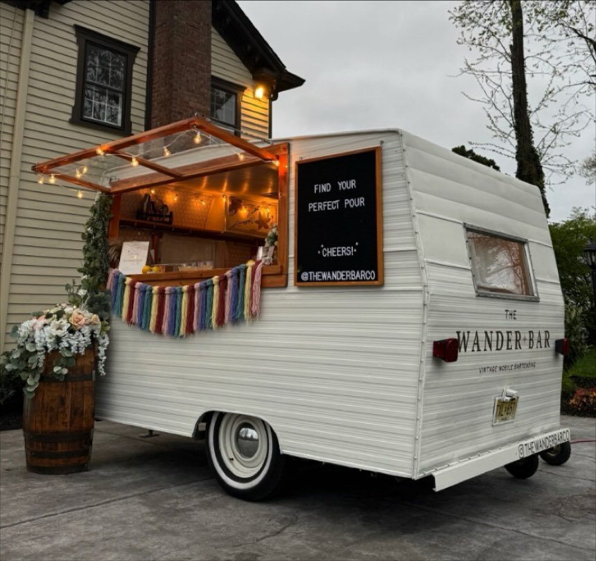 Find your perfect pour with the Wander Bar! As the original bar in our collection, the Wander Bar has been the life of the party for 4 years, serving up unforgettable experiences at engagement parties, weddings, backyard bashes, and more! Contact us 