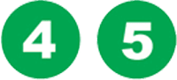 Green circular signs with the numbers 4 and 5.