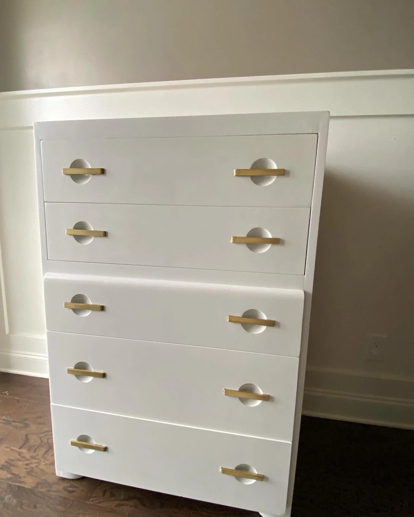 Refinished Chest of Drawers for an old friends daughters bedroom. Such a solid piece. I&rsquo;m happy to give it new life and love helping a friend.