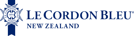 Le Cordon Bleu New Zealand logo with blue text and emblem