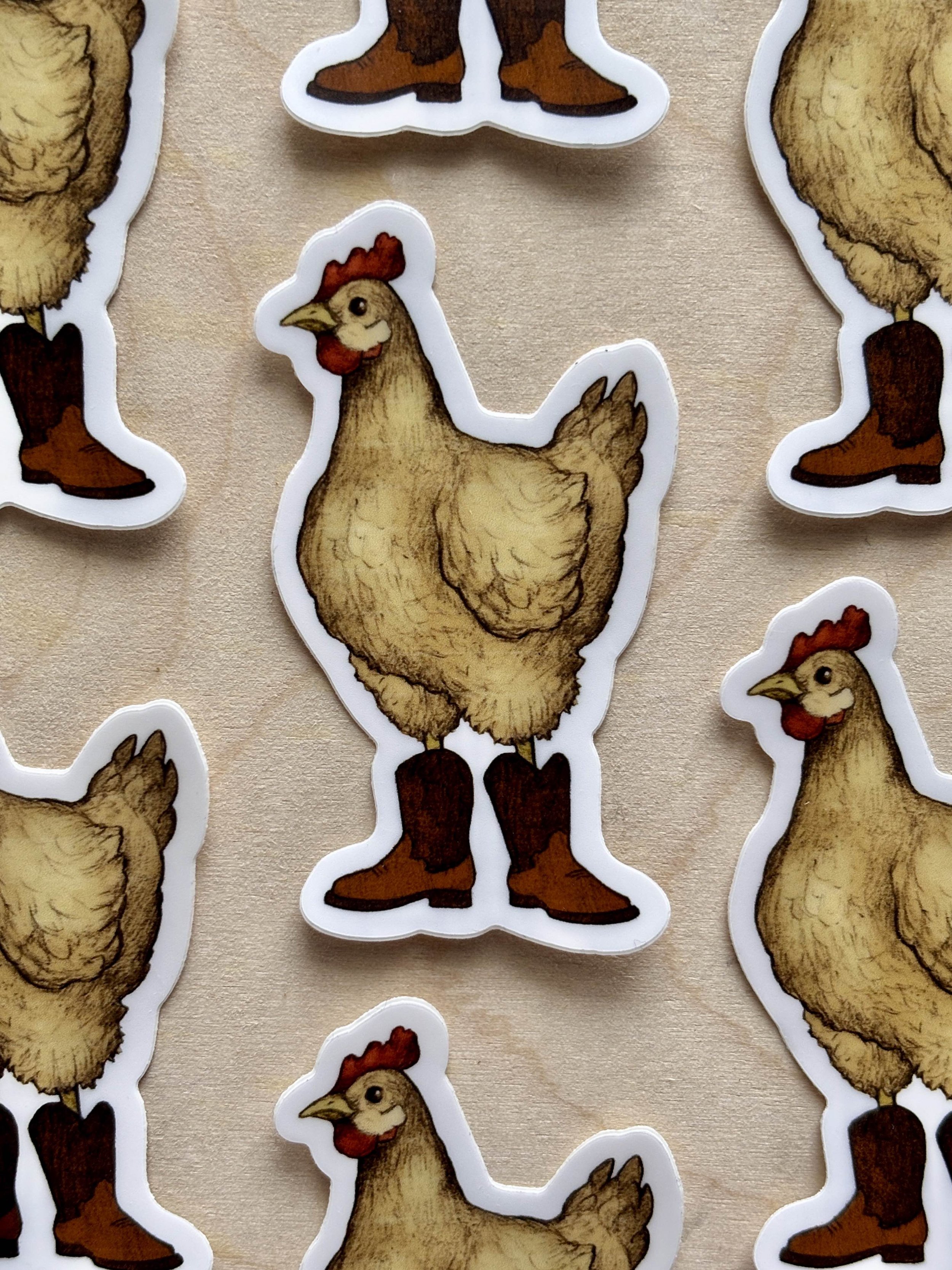 Hen in Boots Sticker.jpg