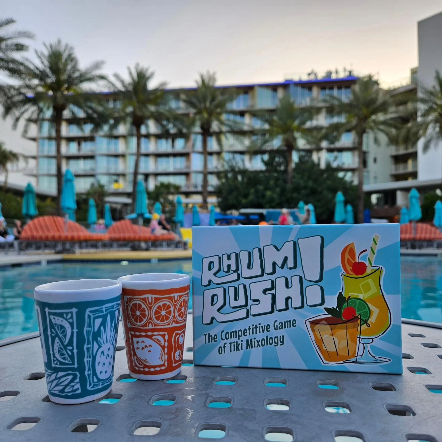 This weekend, we will be doing two hidden drops around the Valley Ho hotel for Tiki Oasis Arizona!
.
Saturday drop: a pair of our newly designed shot glasses
Sunday drop: a copy of Rhum Rush! 
.
Follow our story for clues throughout the day.
β First