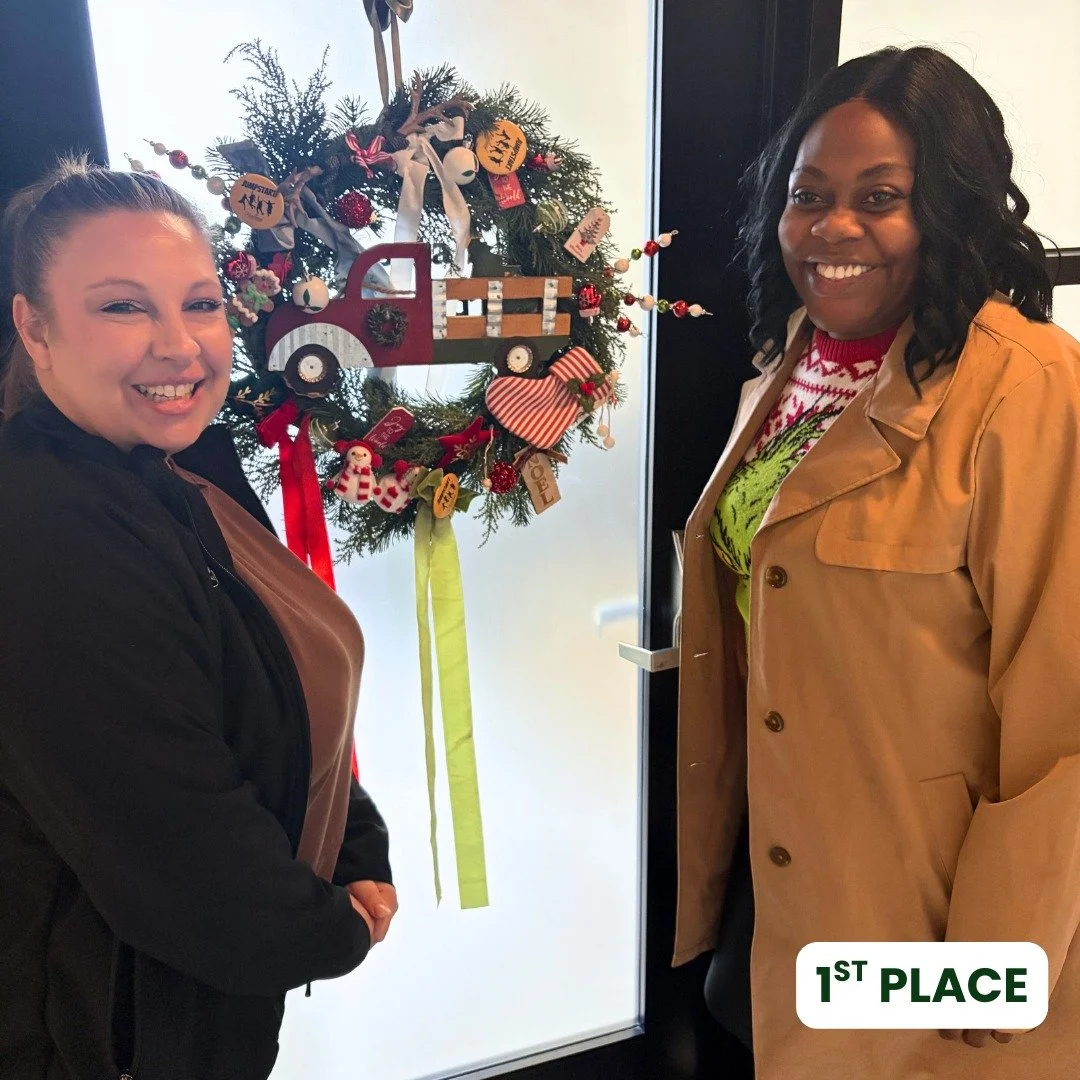 Wreaths in the space! 

Thank you to our members who played along with our wreath decoration contest, and made the space look so nice! 

 #texas #coworkingspace #downtown #community #office #businesses #Holidays #christmas2025 @premierpoolsmidlandode