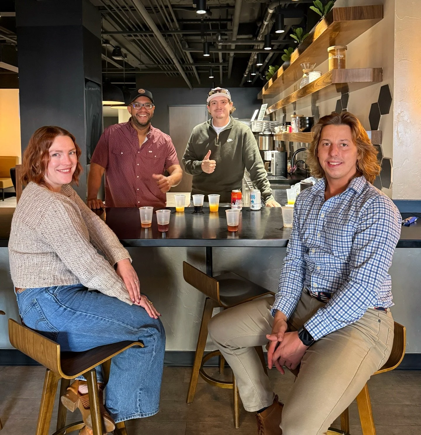 New brew is the space! 

We love when the @tallcitybrewing team comes to visit us because that usually means we get to hangout and taste their beers! 🍻 

#office #community #beer #coworkingspace #texas