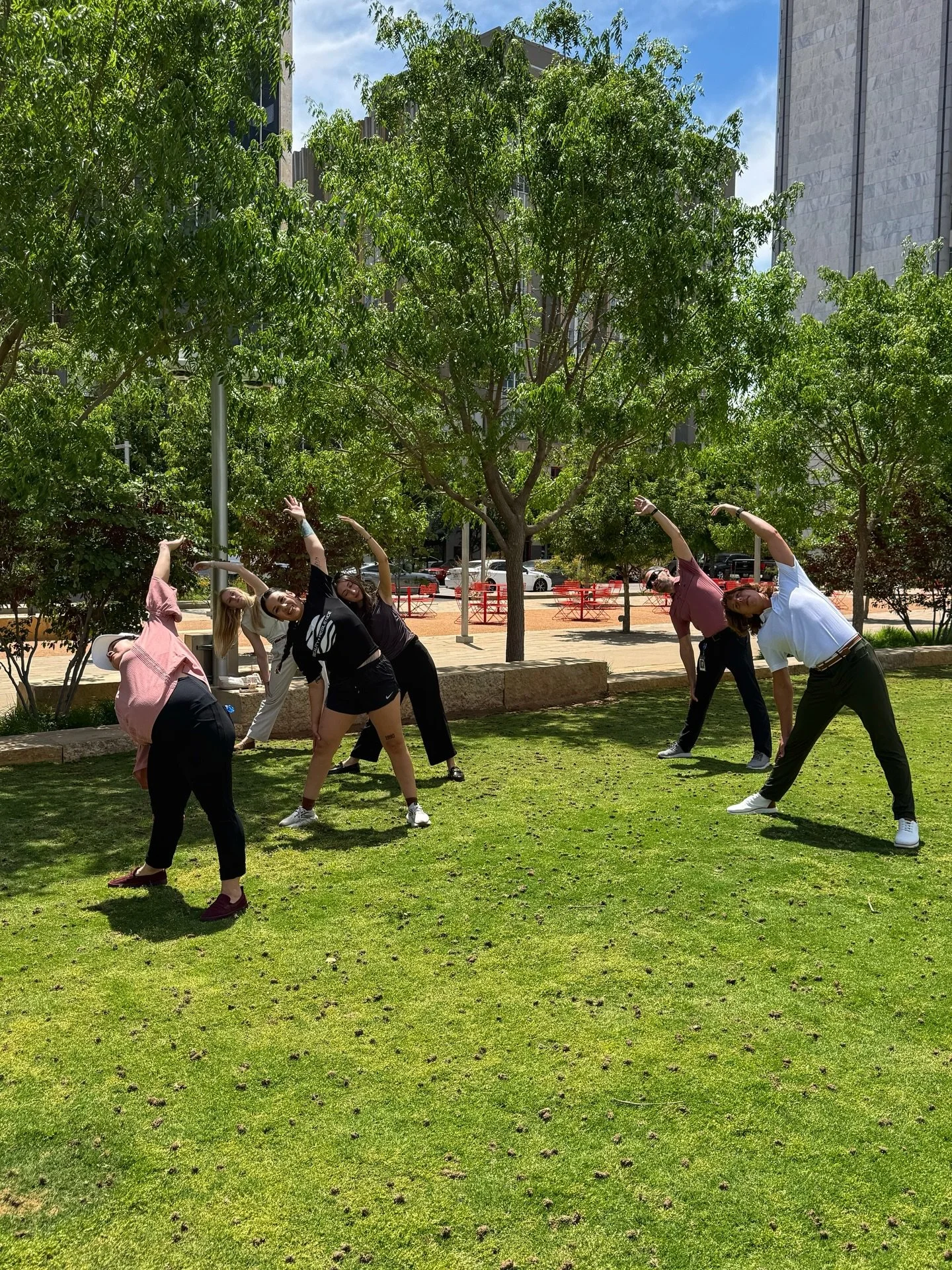 30mins of park time does just the trick! 

Have you tried our Reset in The Park? We partner with @centennialparkmidland to bring downtown Midland some movement, you get half an hour of stretching and time away from the office! 

Wednesdays at 2pm-2:3