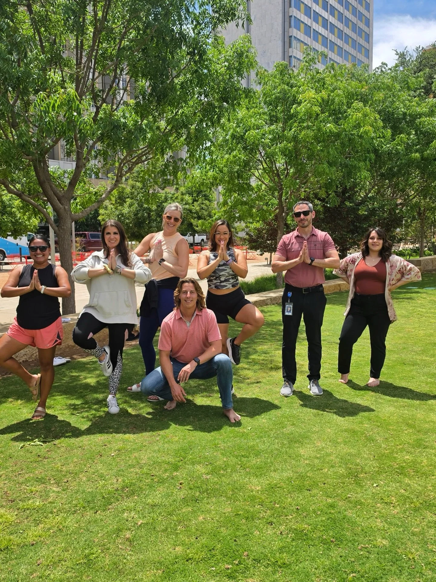Grounding in the park on Earth Day! 🌎 

Reset in The Park with @centennialparkmidland will be wrapping up next week! (We have one more session) 

We will start back up in the fall. 

#earth #downtown #office #outdoors