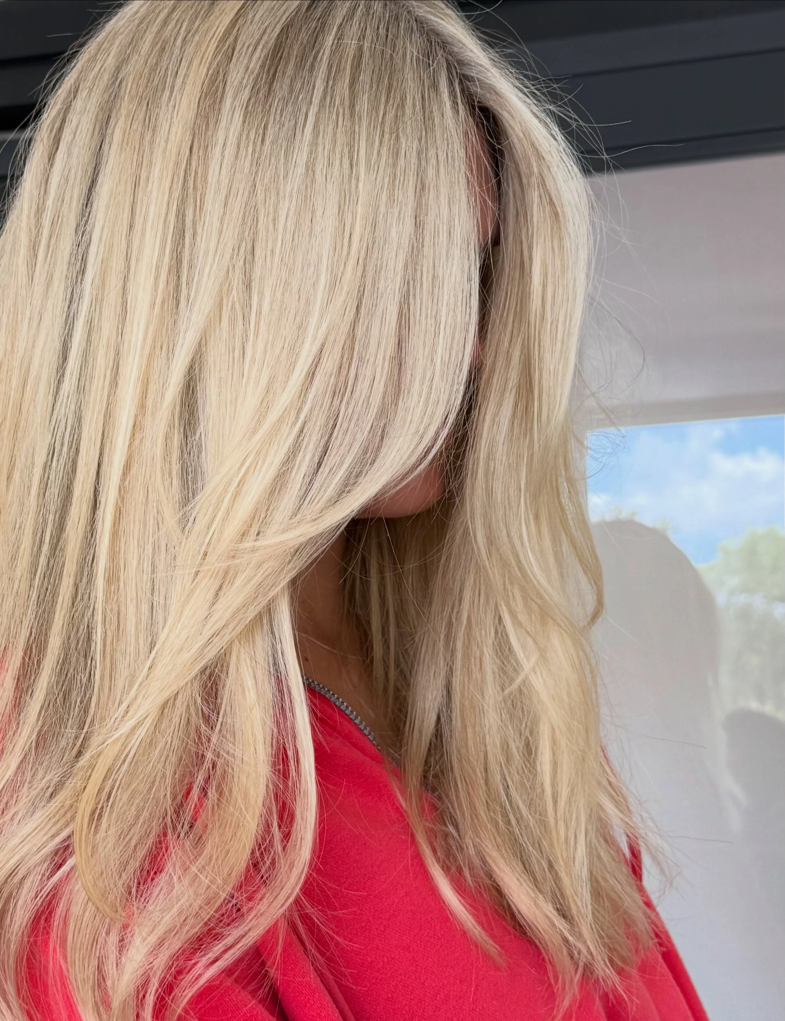 She books a 3 hour appointment every 10 weeks to maintain her bright blonde. She has a lot of hair and knows that the longer you go between appointments the more time it takes to fix it back up!