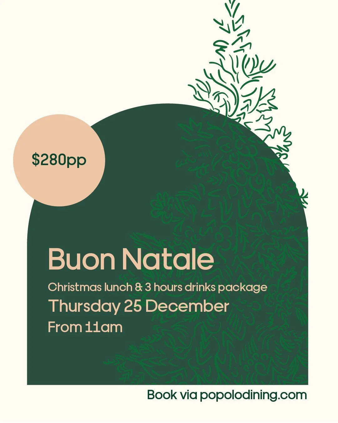 Before you know it, Christmas will be here, the family will be asking what's for lunch, and all you need to answer is, POPOLO. Our Christmas Lunch bookings are now live. With a delicious set menu on offer curated by Chef Francesco, you can sit, sip a