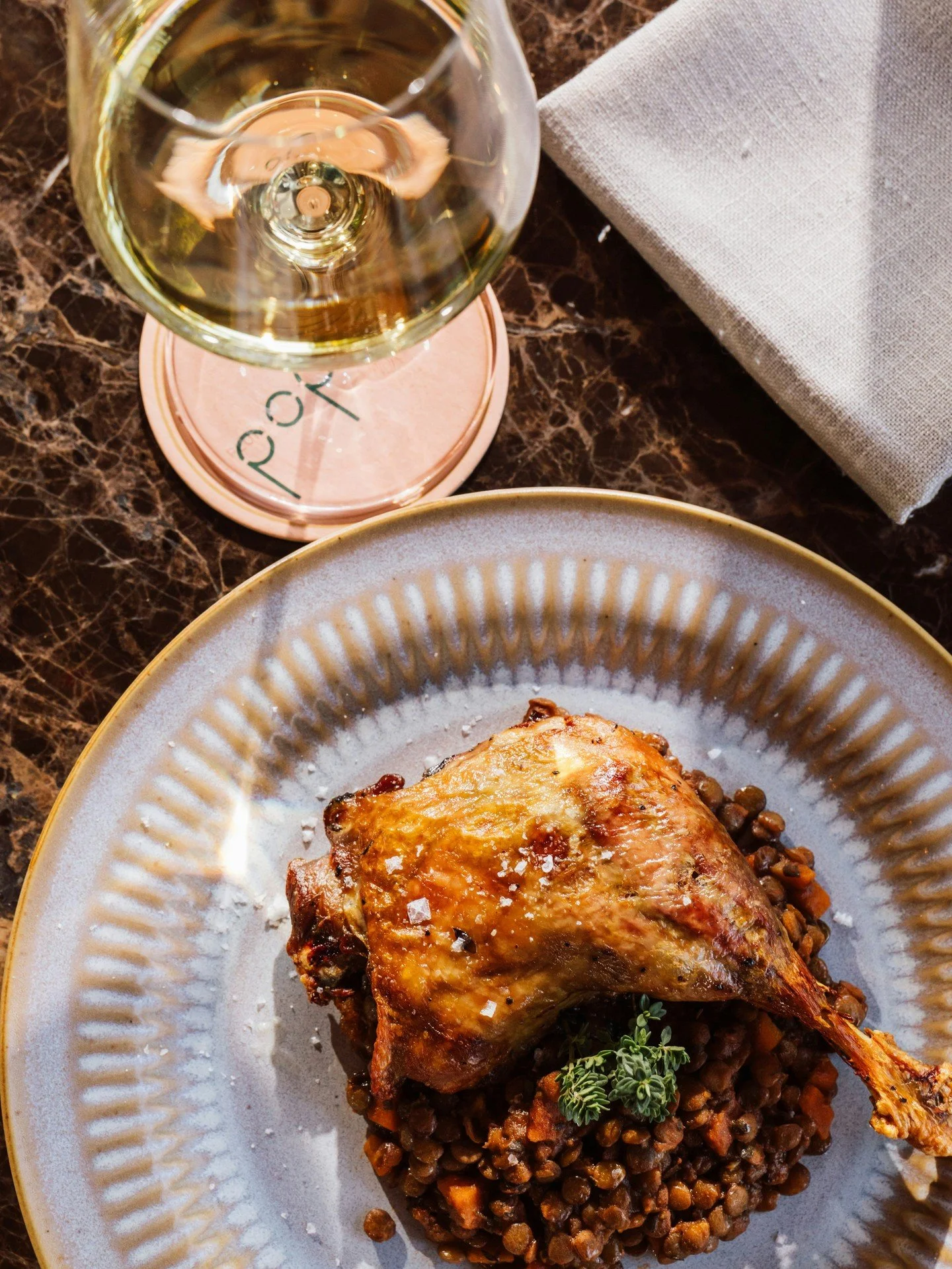 Duck, duck, don't be a goose. Try our Roasted Confit Duck Leg.