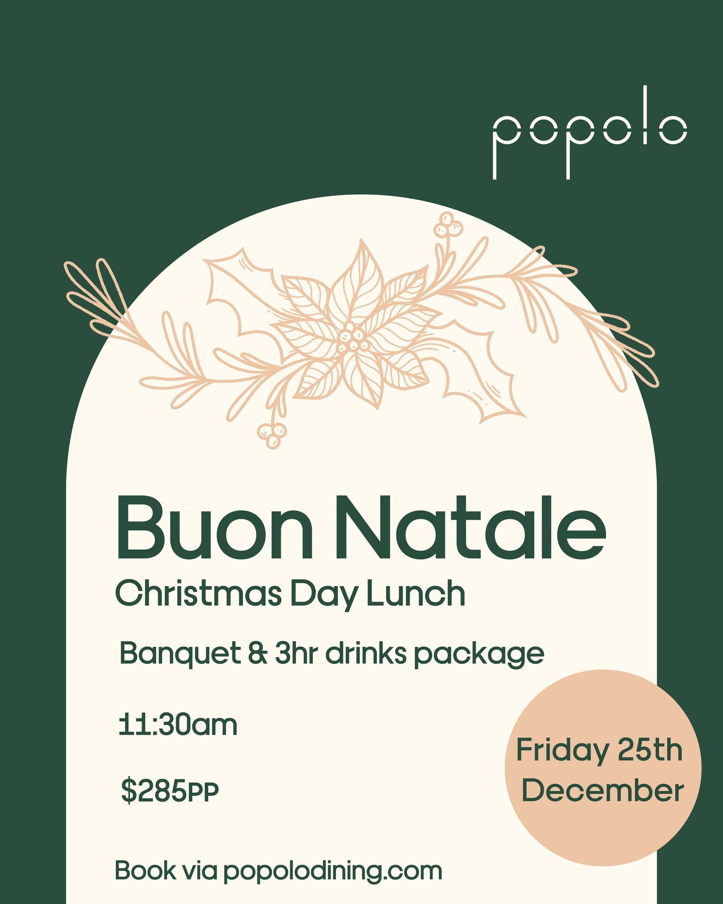 Celebrate Christmas the Italian way, with great food, wine, family and friends. 

Reserve your table now for Christmas Lunch at Popolo