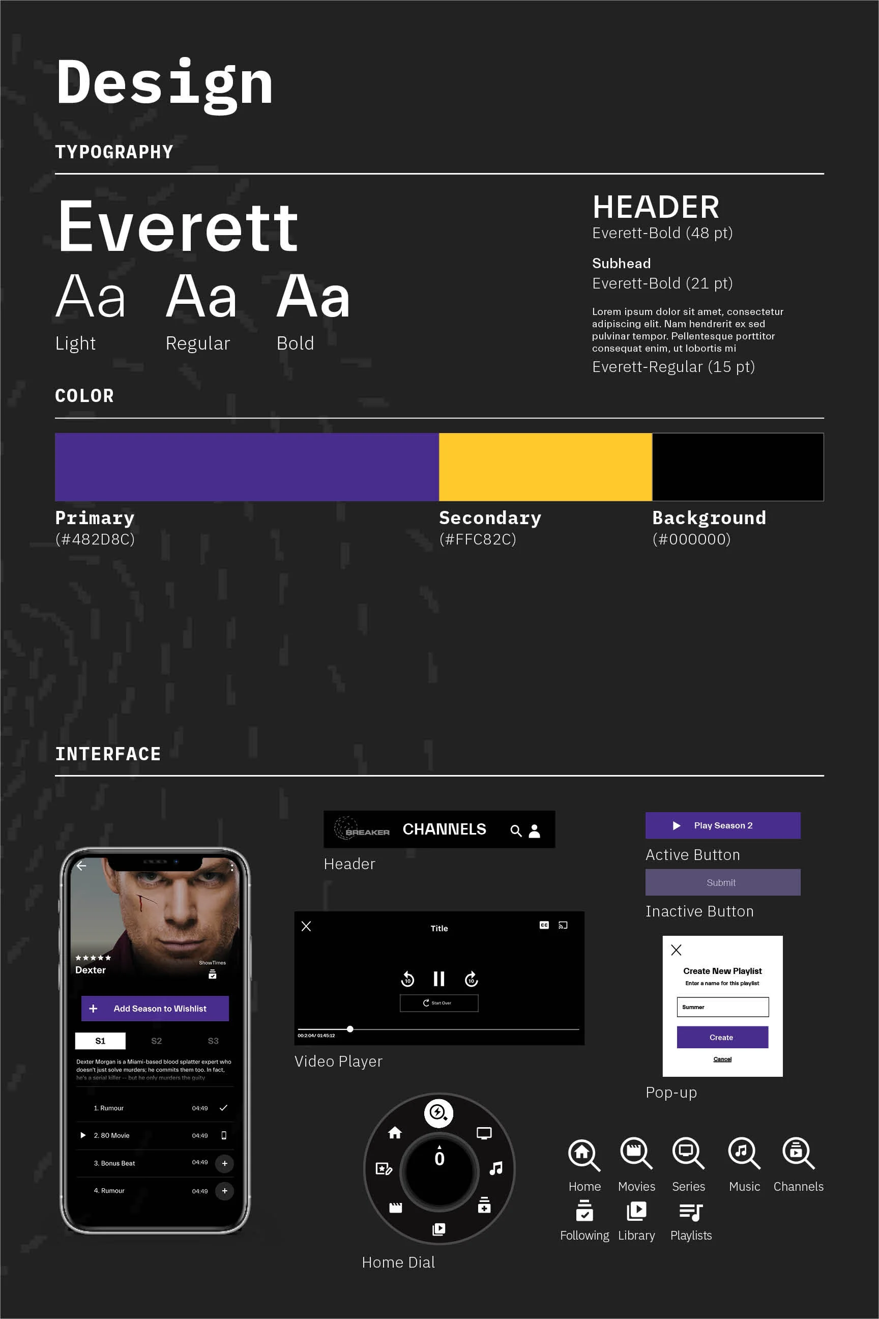 Breaker blockchain app ux/ui design style font color