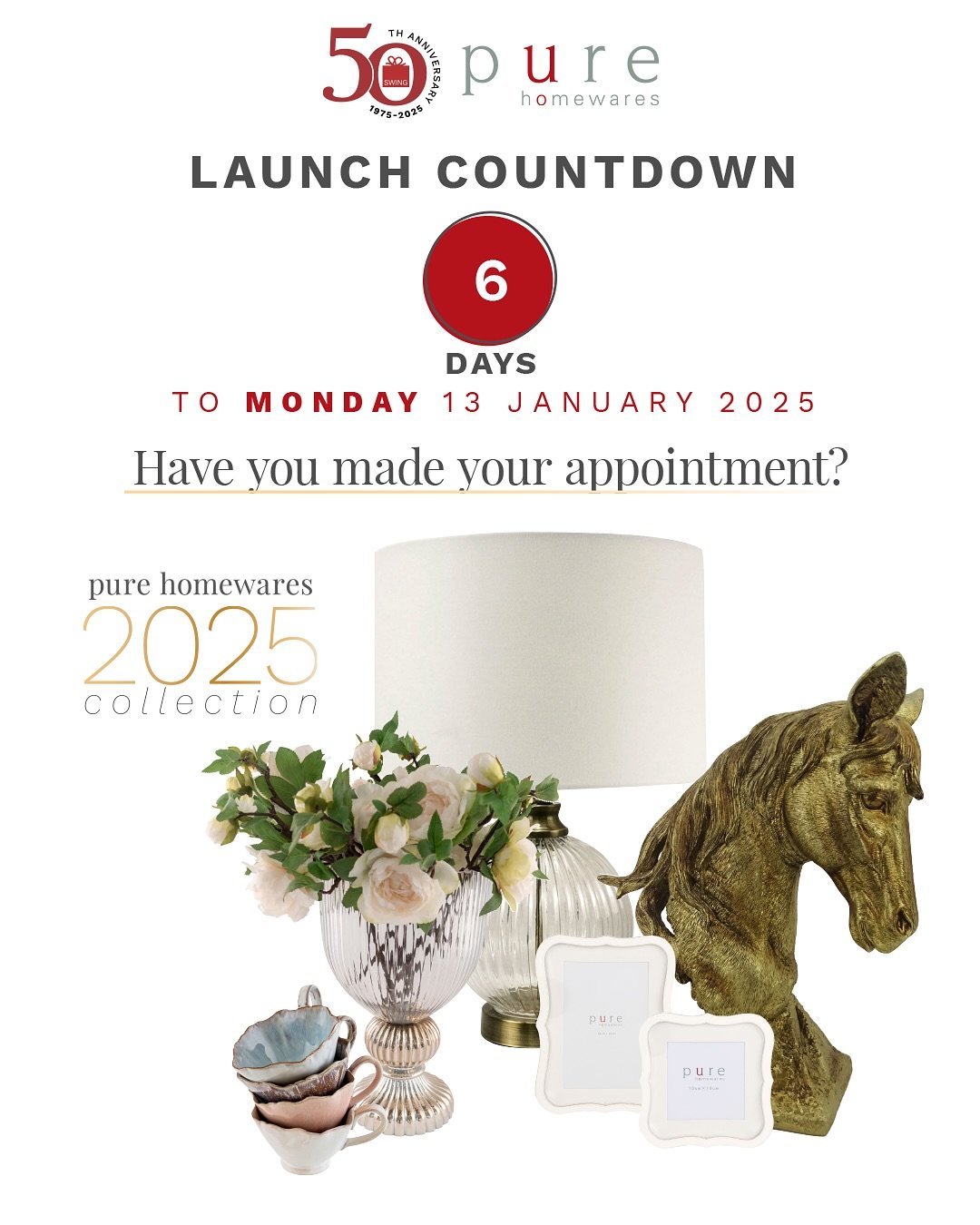 📣 2025 Homewares Launch Countdown! 6 more days to Monday 13 January 2025!

Have you secured your spot? 🤙Book Now!

☎️ Please make an appointment with your sales representative to visit our showrooms. 

👆Click link in bio or visit our website at 
s