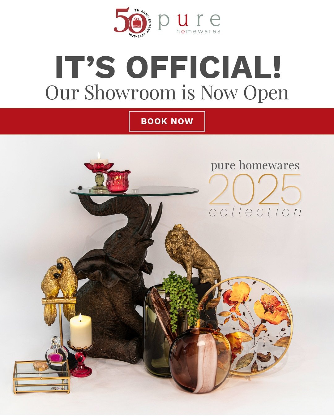 🍾 It&rsquo;s Official! Our Showroom is Now Open.
2025 Pure Homewares Collection is available for viewing.

☎️ Please make an appointment with your sales representative to visit our showrooms. 

👆Click link in bio or visit our website at 
swinggifts