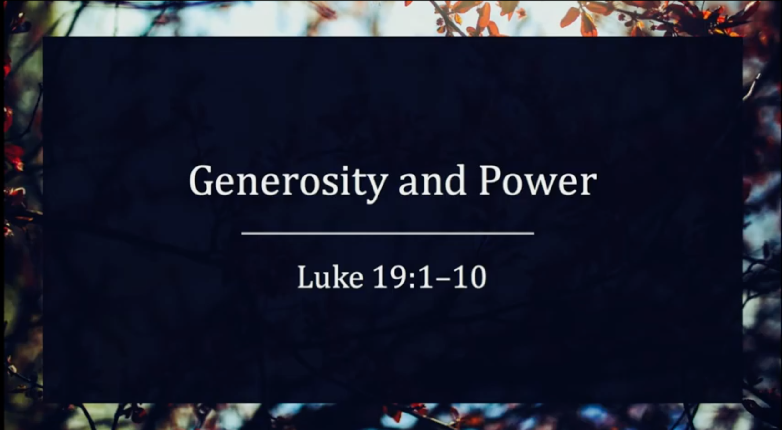Generosity and Power - Ps Jeremy Yap
