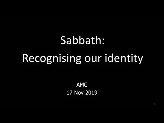 Recognising Our Identity - Pr Gilbert Lok